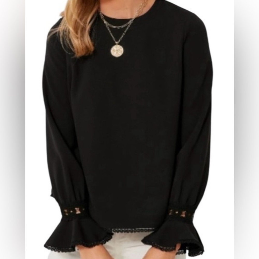 Tuckernuck Pomander Place Palmer Black Lace Top Womens